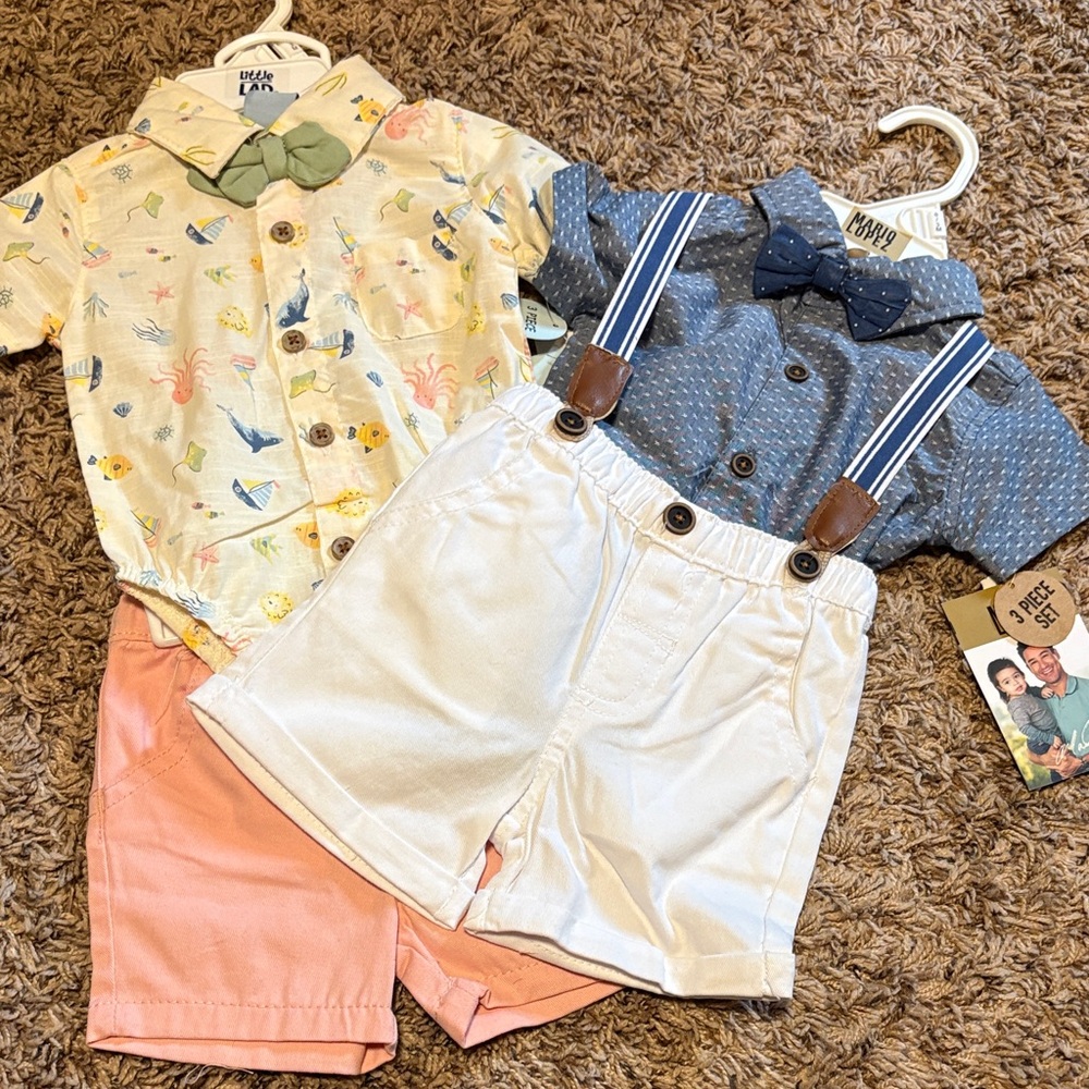 GAP Kids' Cream and Blue Outfit Set